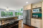 Double door refrigerator and stainless steel appliances 